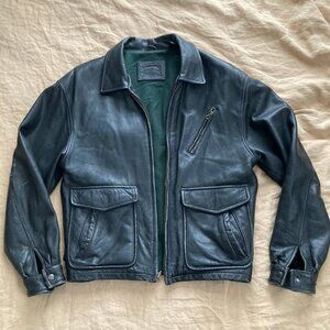80s/90s Genuine Leather St. John's Bay Leather Jacket Vintage Men's Small
